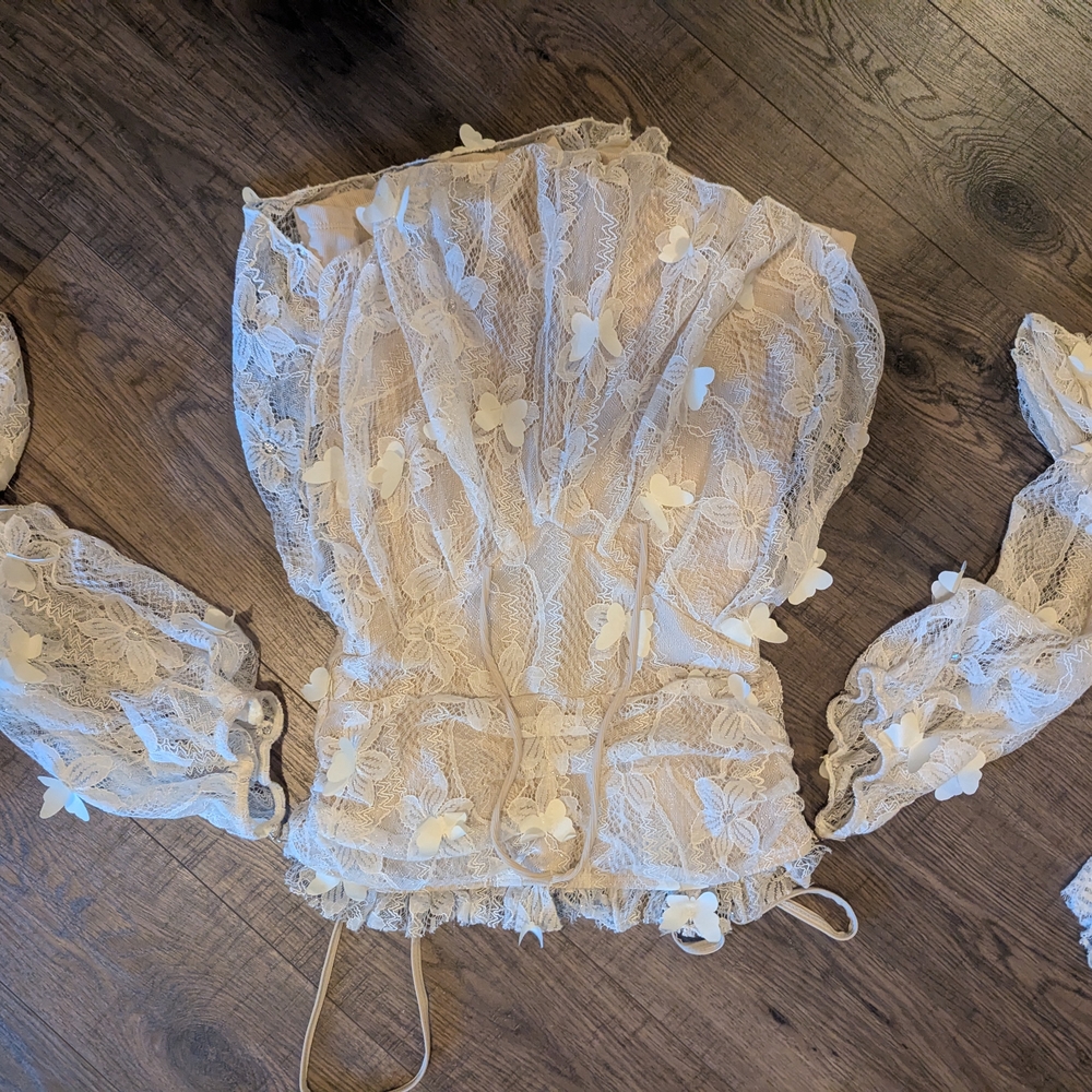 Elegant Cream Lace Women's Top